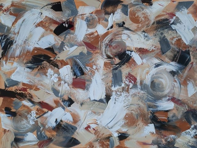 Abstract in Ochre and Slate