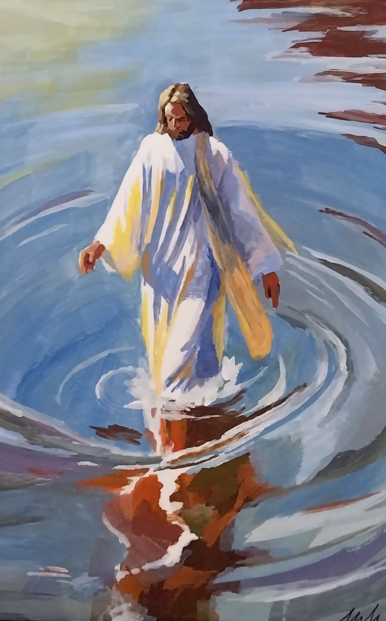 Walking on Water — Gouache